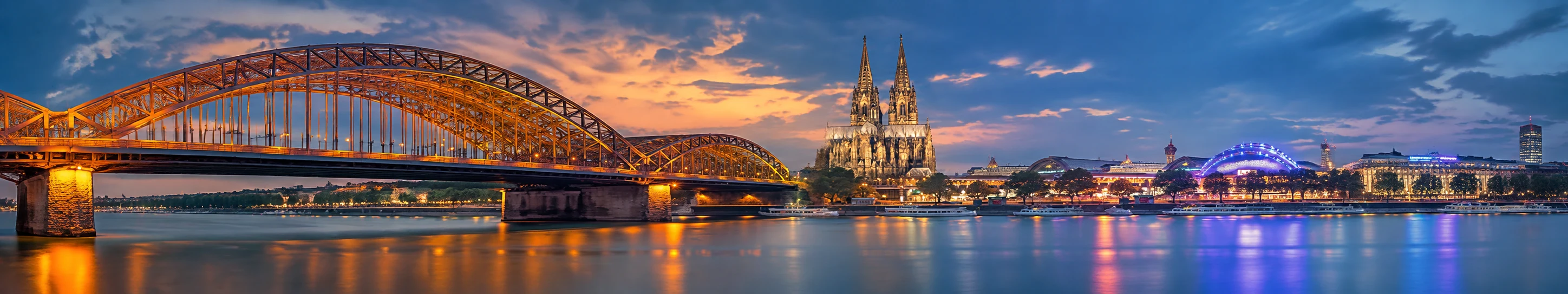 Germany public holidays 2026 calendar banner with Cologne Cathedral and Hohenzollern Bridge