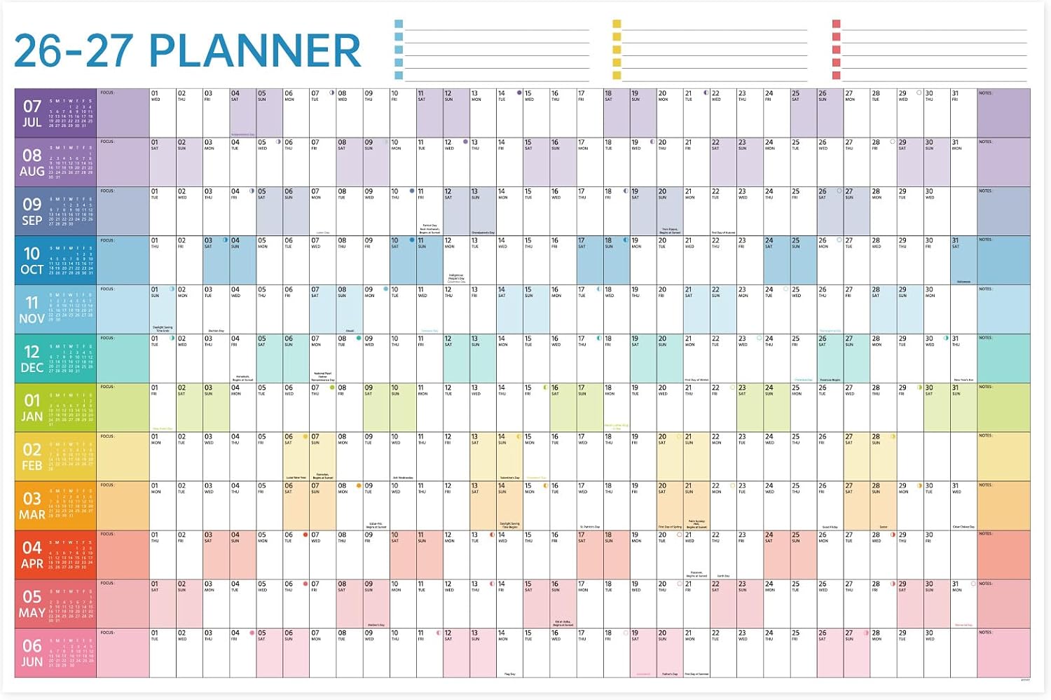 2026 2027 yearly wall calendar July 2026 to June 2027 full year calendar one page PDF preview