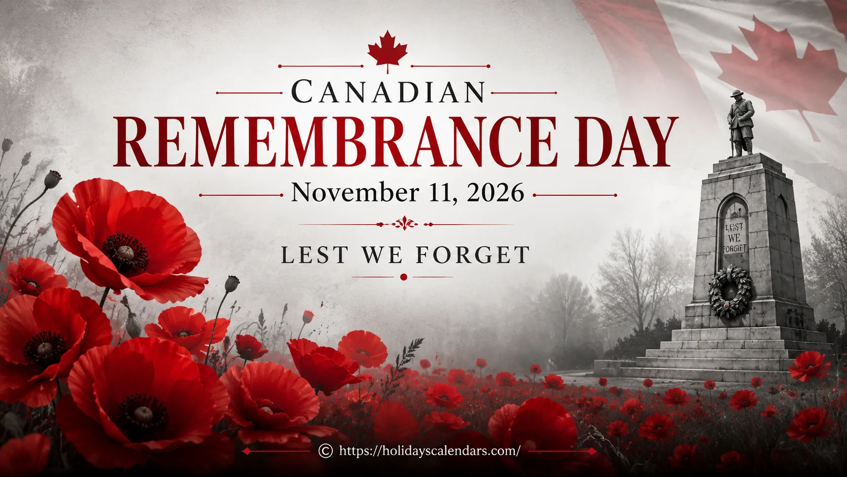 Canadian Remembrance Day 2026 image for the November 11 Canada holiday