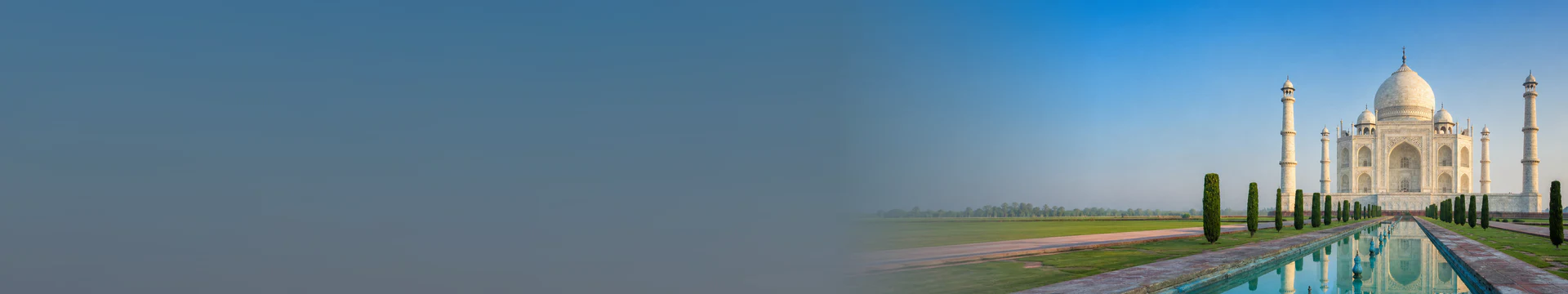 India public holidays 2027 calendar banner with the Taj Mahal and reflecting pool