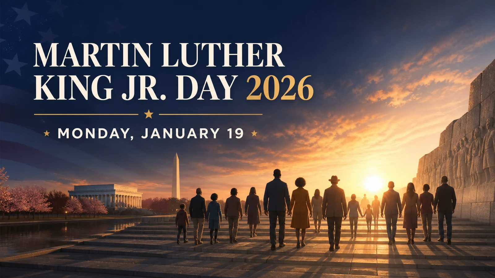 Martin Luther King Jr. Day 2026 commemorative image for Monday January 19